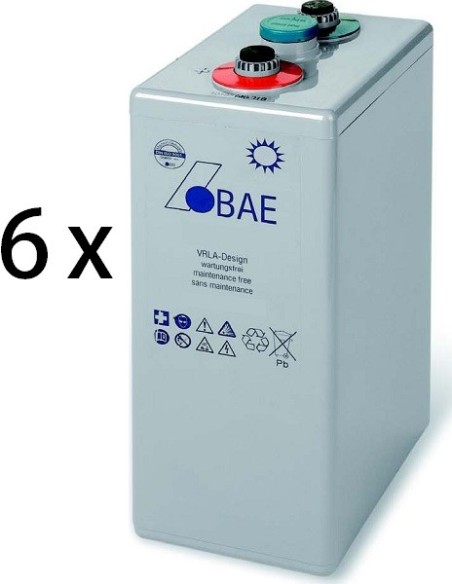Baterias de GEL estacionarias BAE Secura GEL 6 PVV 660 de 686Ah C100, conjunto de 12V