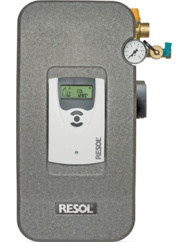 Estación solar de bombeo de alta eficiencia RESOL Flow Sol B HE con termostato diferencial CS Plus