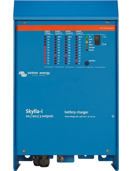 Cargador de baterías 24V y 80A Victron Skylla-i 24/80 con 3 salidas