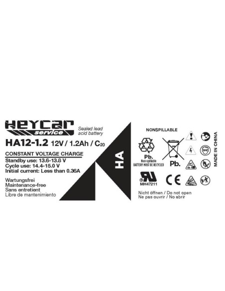 Batería AGM de 12V y 1,2A HEYCAR HA12-1.2