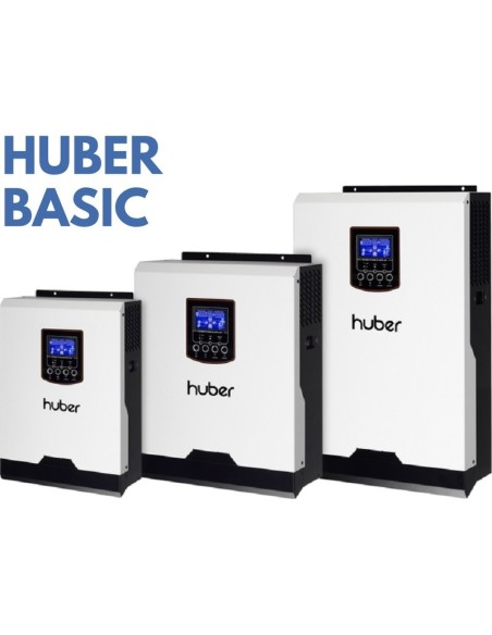 Inversor-cargador-regulador Huber Basic ONE 1012 de 12V y 1000W con cargador de baterías de 20A y regulador PWM de 50A