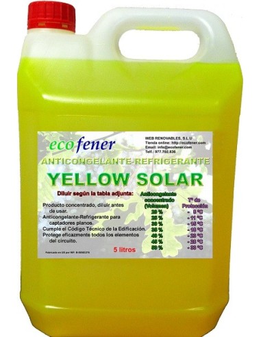 Garrafa 5 litros de anticongelante-refrigerante concentrado para uso solar