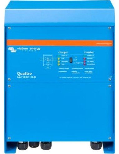 Inversor-cargador Victron Quattro 24/5000/120-100/100 de 24V y 4000W continuos con cargador de 120A
