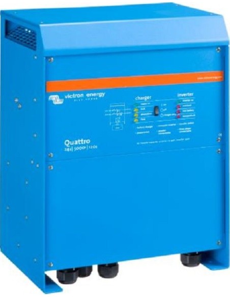 Inversor-cargador Victron Quattro 24/5000/120-100/100 de 24V y 4000W continuos con cargador de 120A