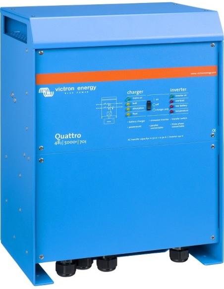 Inversor-cargador Victron Quattro 48/5000/70-100/100 de 48V y 4000W continuos con cargador de 70A
