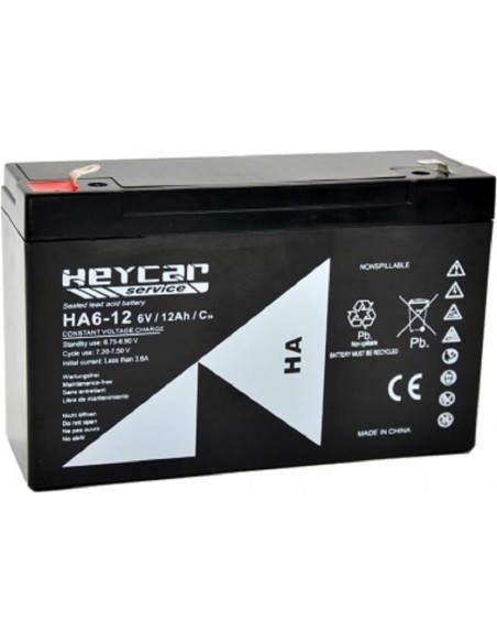 Batería AGM de 6V y 12A HEYCAR HA6-12