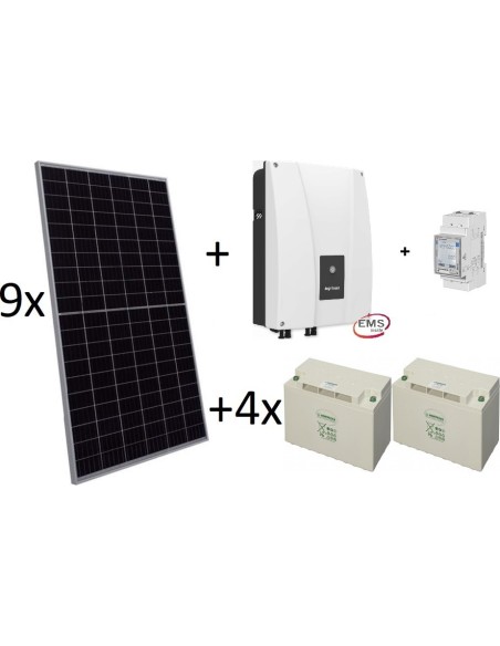 Kit autoconsumo con baterías de plomo, Ingecon Sun Storage 1Play 3TL M y paneles solares