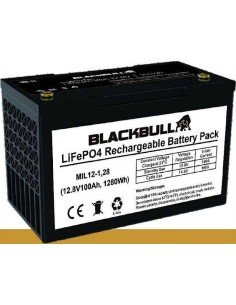 Batería de Litio BlackBull 12V 100Ah y 1,28kWh de capacidad nominal