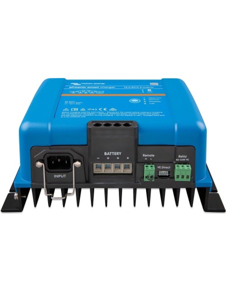 Cargador de baterías de 12V, 50A y 3 salidas Victron Phoenix Smart IP43 12/50 (3) + Cable AC (120-240Vac)