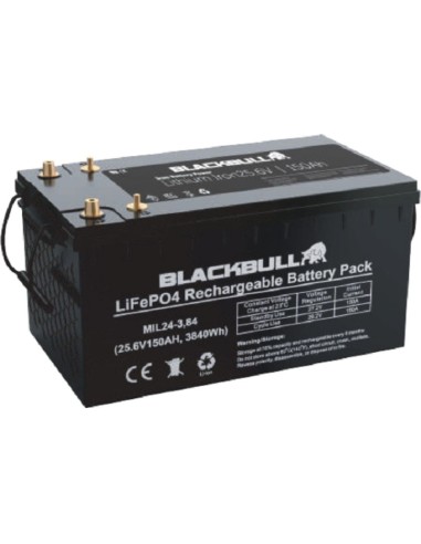 Batería de Litio BlackBull 24V 150Ah y 3,84kWh de capacidad nominal