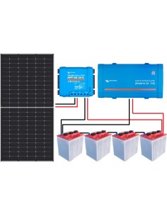Kit solar de 2500Wh/día de 24V con inversor de 1.000w, panel de 565W y regulador MPPT, para uso diario