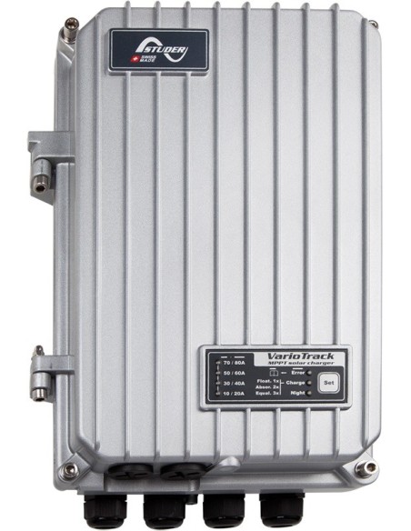 Regulador de carga solar MPPT Studer VT-65 de 65A para 12-24-48Vcc y 80Vcc(12V)-150Vcc(24-48V) de campo fotovoltaico